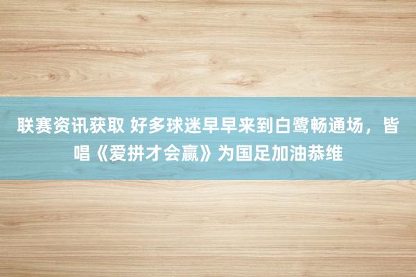 联赛资讯获取 好多球迷早早来到白鹭畅通场，皆唱《爱拼才会赢》为国足加油恭维