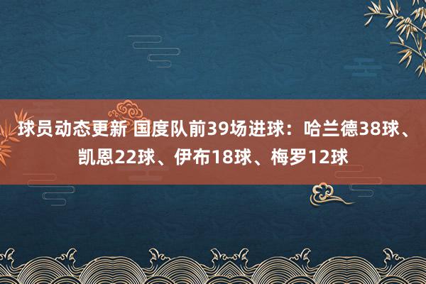 球员动态更新 国度队前39场进球：哈兰德38球、凯恩22球、伊布18球、梅罗12球