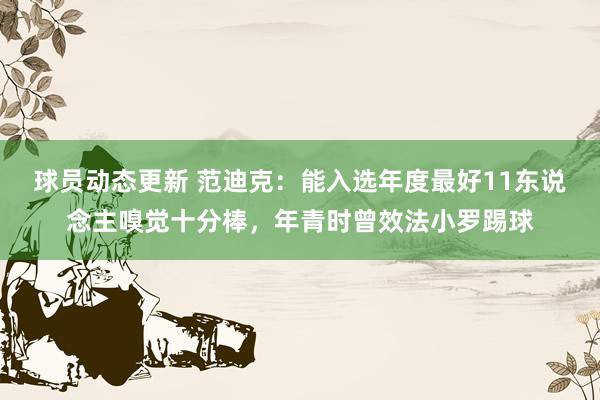 球员动态更新 范迪克：能入选年度最好11东说念主嗅觉十分棒，年青时曾效法小罗踢球