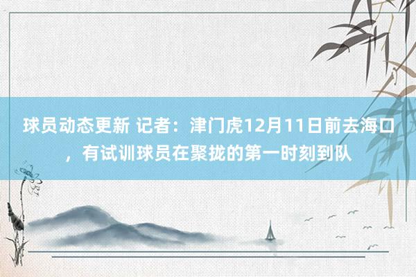 球员动态更新 记者：津门虎12月11日前去海口，有试训球员在聚拢的第一时刻到队