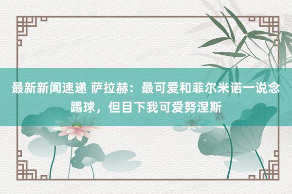 最新新闻速递 萨拉赫：最可爱和菲尔米诺一说念踢球，但目下我可爱努涅斯