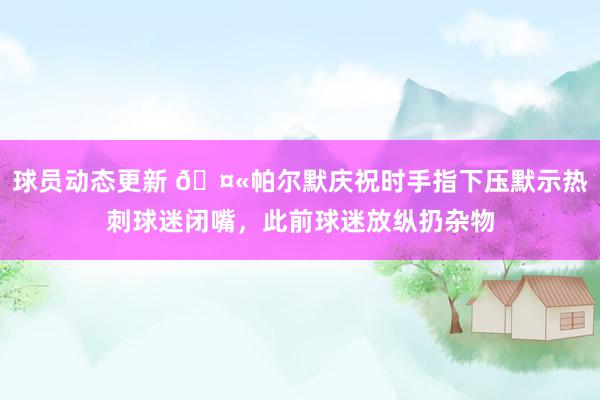 球员动态更新 🤫帕尔默庆祝时手指下压默示热刺球迷闭嘴，此前球迷放纵扔杂物